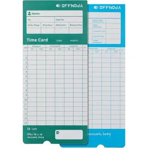 Thermal Time Cards, Double-Sided Monthly Time Cards for IN/OUT Time Clock, Pack of 50