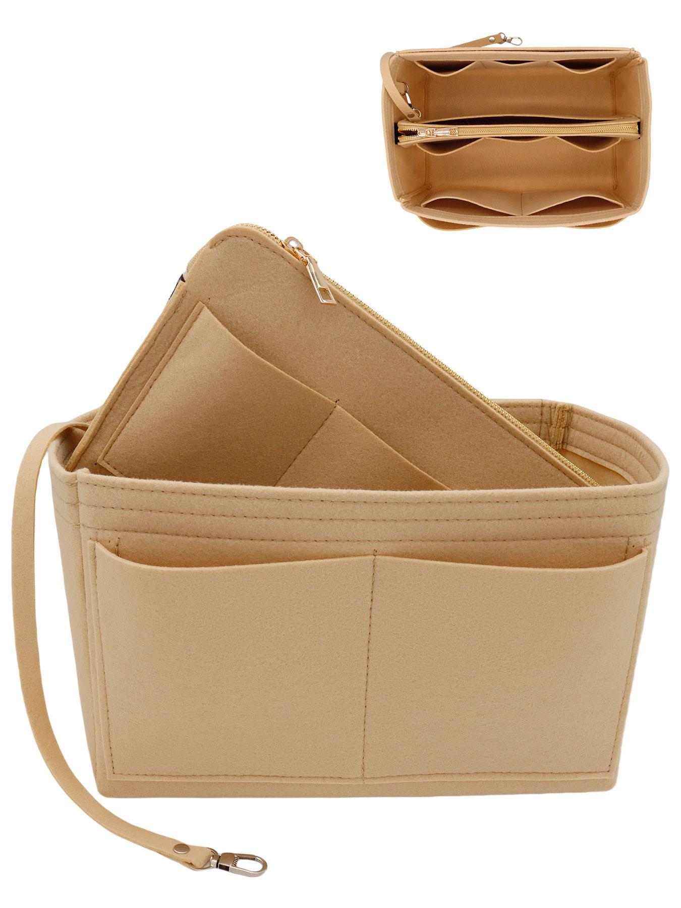 Felt Bag Organizer with Zipper, Multi-grid Bag Organizer Insert, Handbag & Tote Shaper for Speedy Neverfull Tote, Travel Organization Pouch, Multipurpose Tote Organizer, Travel Essentials Bag