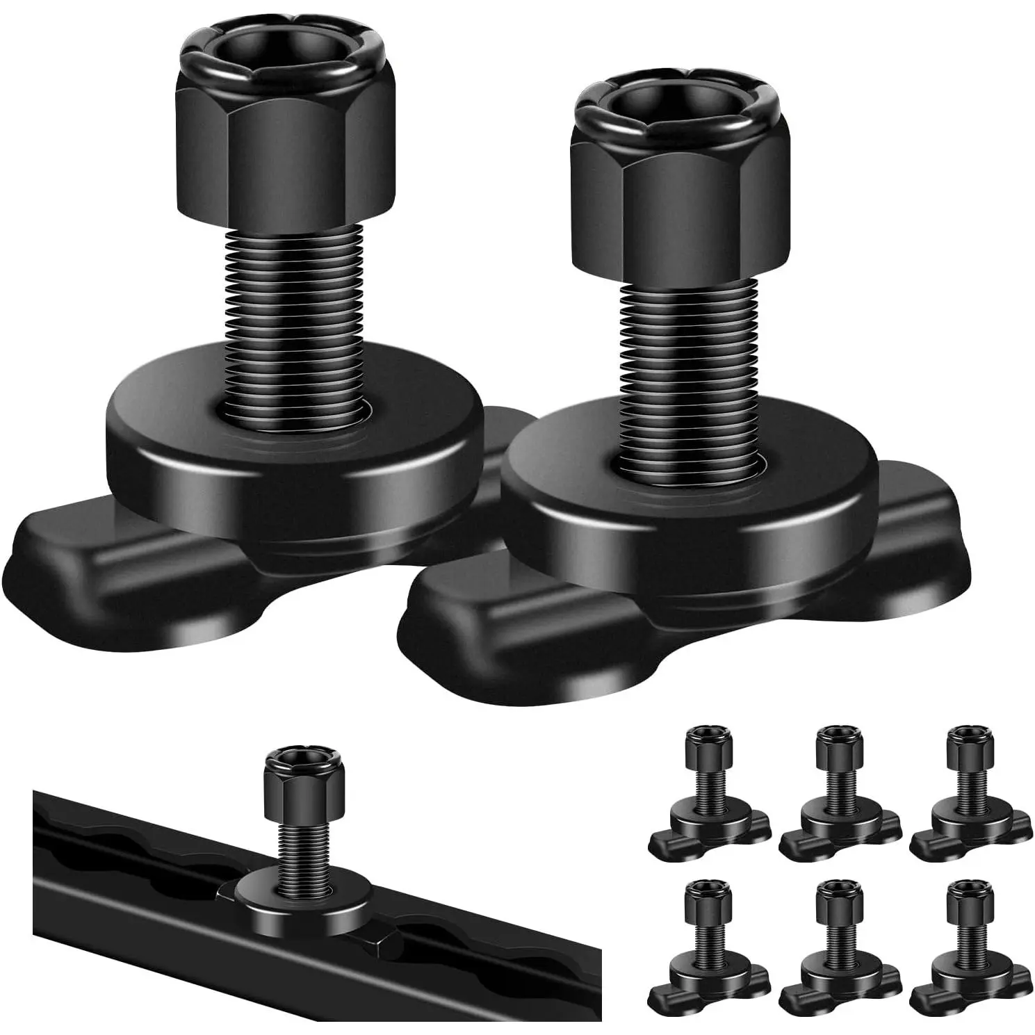 8-Pack L-Track Double Lug Threaded Stud Nut Fitting,6000 Lbs Break Strength