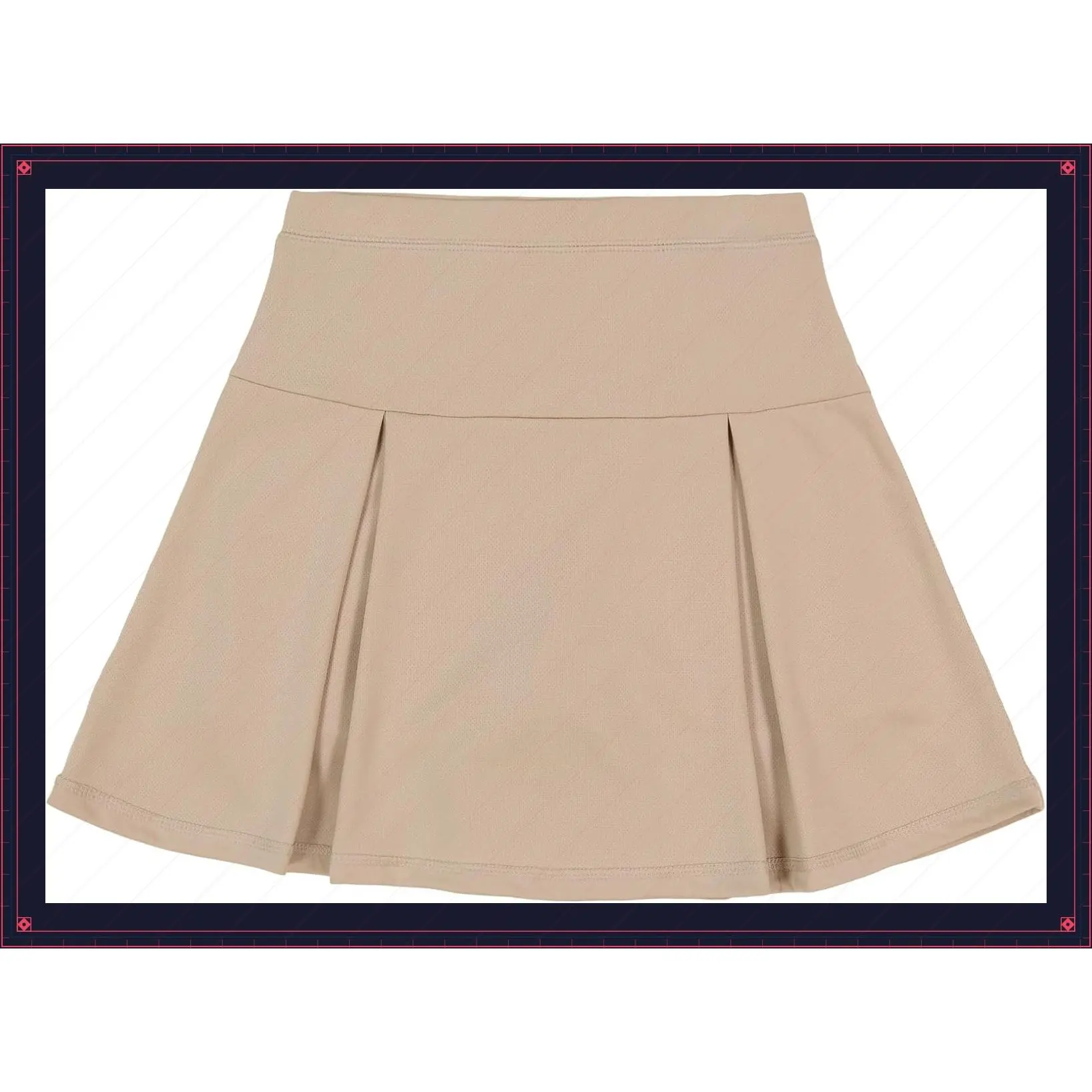 Girls School Uniform Sensory-Friendly Pleated Scooter Skirt with Undershorts, Soft Fabric, Tagless with Flat SeamsGift