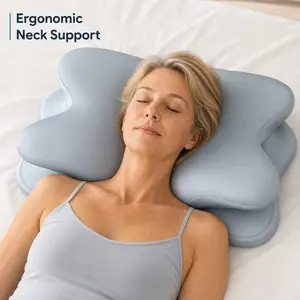 Butterfly pillow, cervical spine pillow, memory cotton slow recovery pillow, ice silk breathable pillow, side sleep special pillow, ergonomic sleep pillow, relieve stiff pillow, zero pressure release pillow, adult sleeping pillow, removable pillow core