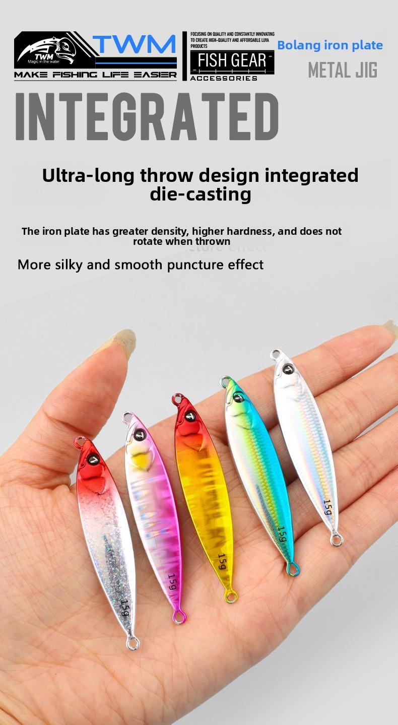 TWM Wave Shore long-range lure, floating metal lure, artificial bait, lead fish metal fishing gear, suitable for fishing for flagfish