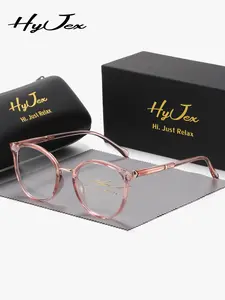 HyJex 1 Piece Unisex Romantic Style Full Frame Plaon Glasses Comfortable Lightweight Square Circular Frame Plaon Glasses