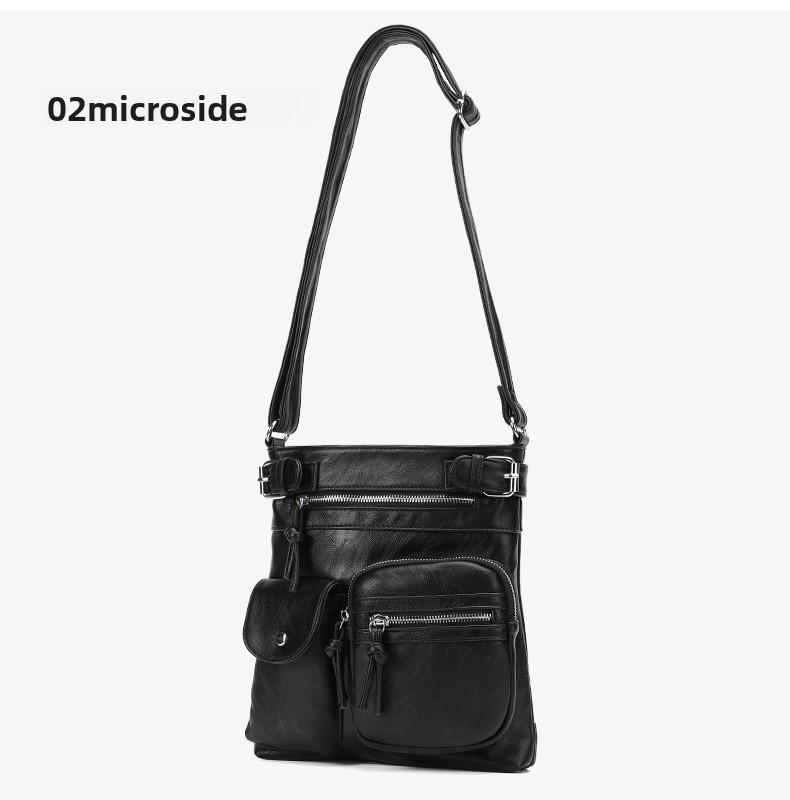 Women's Multi-Pocket Crossbody Bag, Fashion PU Leather Small Square Bag, Multi-Functional Casual Shoulder Bag with Unique Design