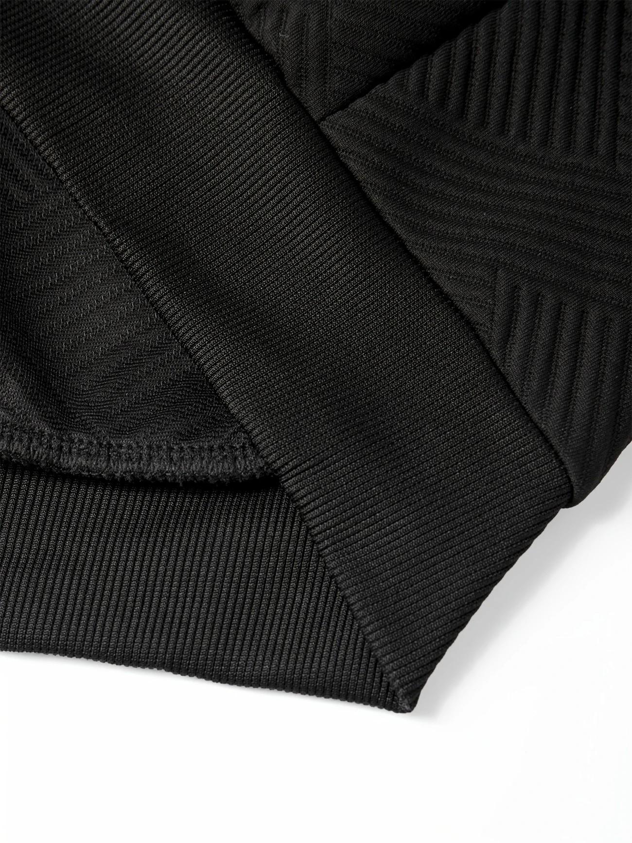 Men's casual fashion suit knitted jacquard sweatshirt and pants two-piece set