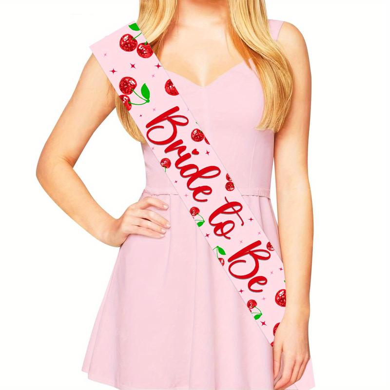 1Set Cherry Disco Ball Party Decoration Cherry Bride to Be Sash Cherry Bachelorette Decorations Cherry and Dsico Ball for Girls Sweet Cherry Berry Fruit Bridal Shower Party Supplies