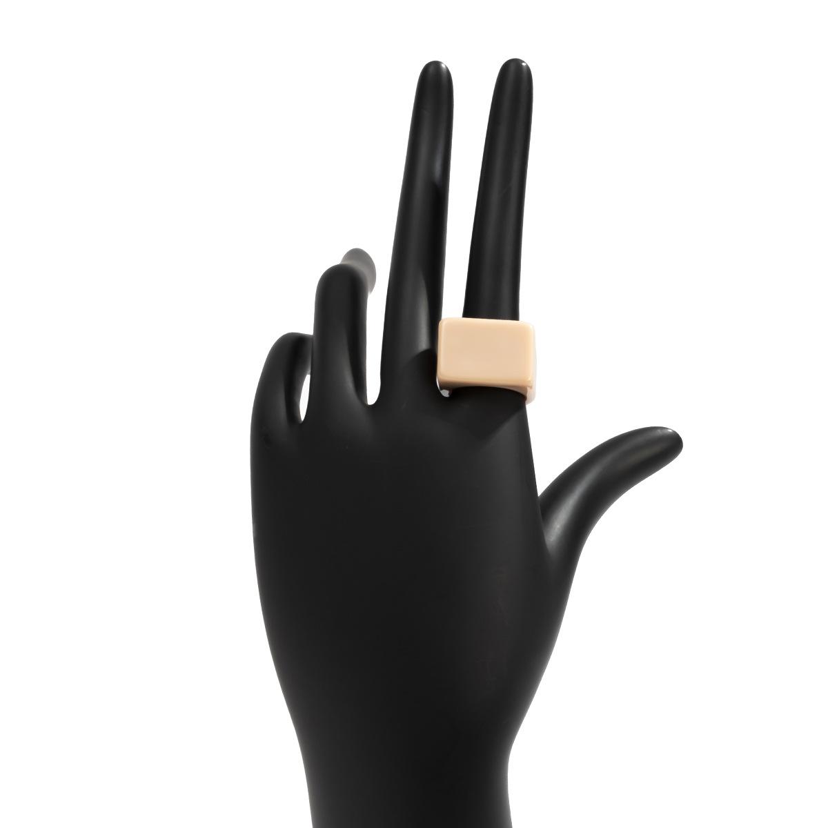 Trendy Colorful Acrylic Plain Ring Geometric Square Wide Resin Band Fashion Minimalist Jewelry for Women Men