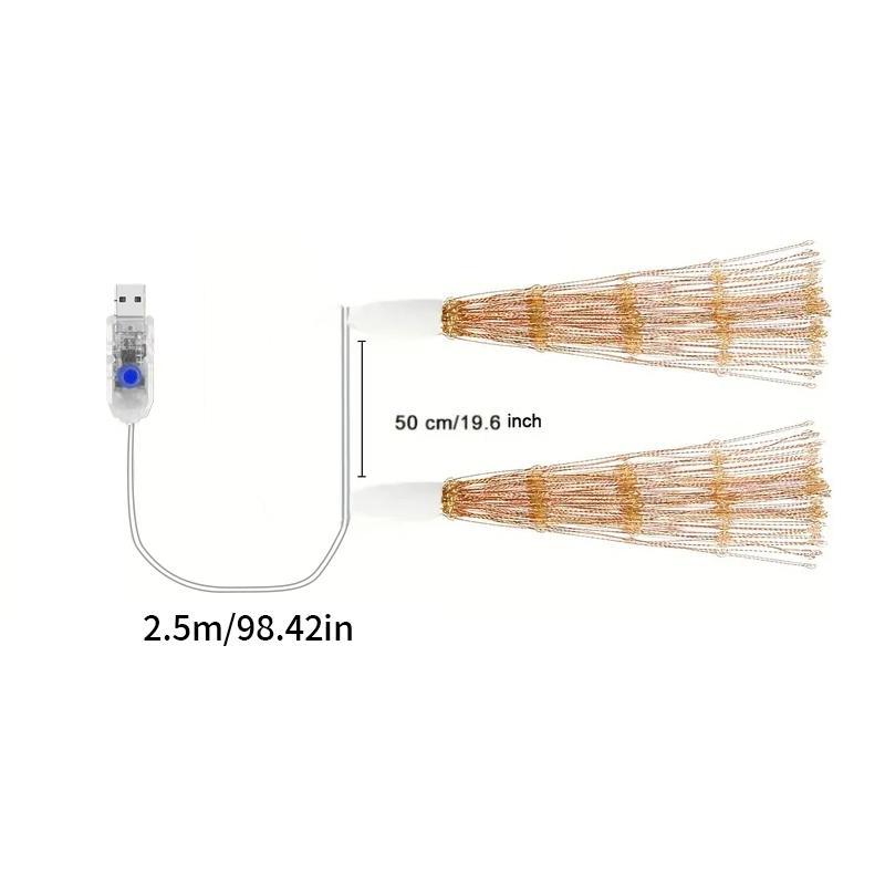 LED String Light, 1 Set USB Powered Firework Shaped LED String Lamp, Decorative Light for Home Garden Party Wedding, Atmosphere Light, Decoration, Garden Decorations, Outdoor Firework Lights