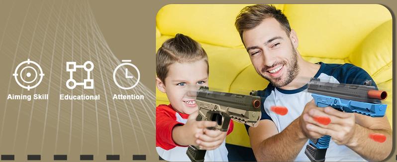 Automatic Shell Ejecting Toy Gun Pistol, Soft Bullet Toy Gun for Boys, Education Model Realistic Toy Pistol Shooting Game Toys Gifts Christmas Birthday for Kids 8+