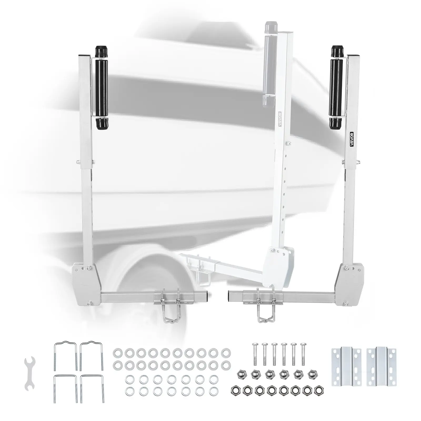 【DealsForYouDays】VEVOR Boat Trailer Guides, 27.6-41.3 in Height Adjustable Trailers Guide, 2PCS Thickened High-Duty Trailer Guide-Ons with Smooth Roller Guidance, for Over 16 in Larger Fishing Boats, Runabout Boats