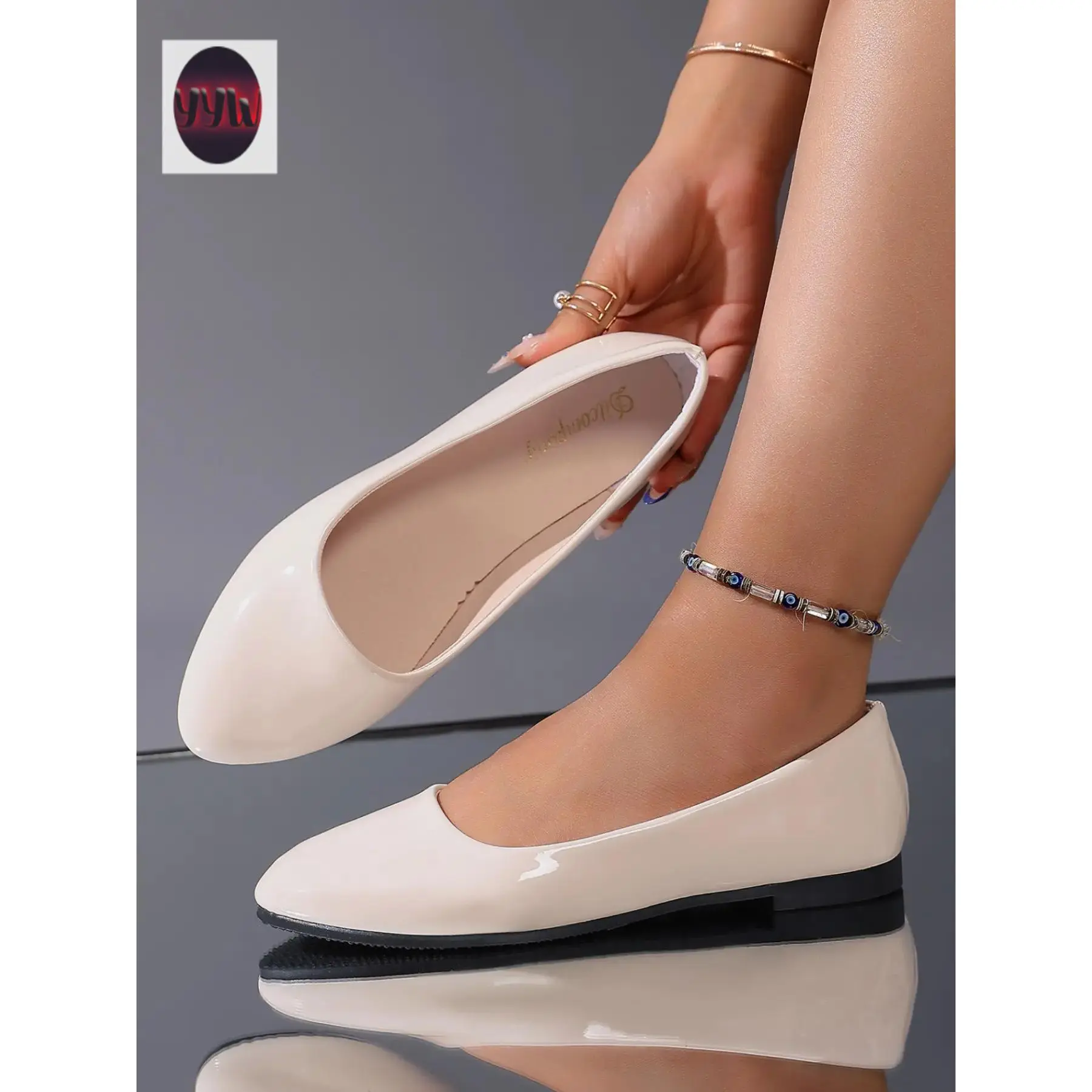 YYW1 Trendy Slope Heel Platform Shoes Women, Glossy Leather Low Top-On, Height-Boosting Shoe Petite Ladies, Casual Style Footwear, Walking Shoes