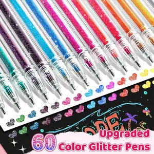 Multicolor Glitter Gel Pens Set, 8/12/18/24/36/48/60 Pcs DIY Painting Markers, Student Creative Coloring Tools, Halloween Christmas Card Art