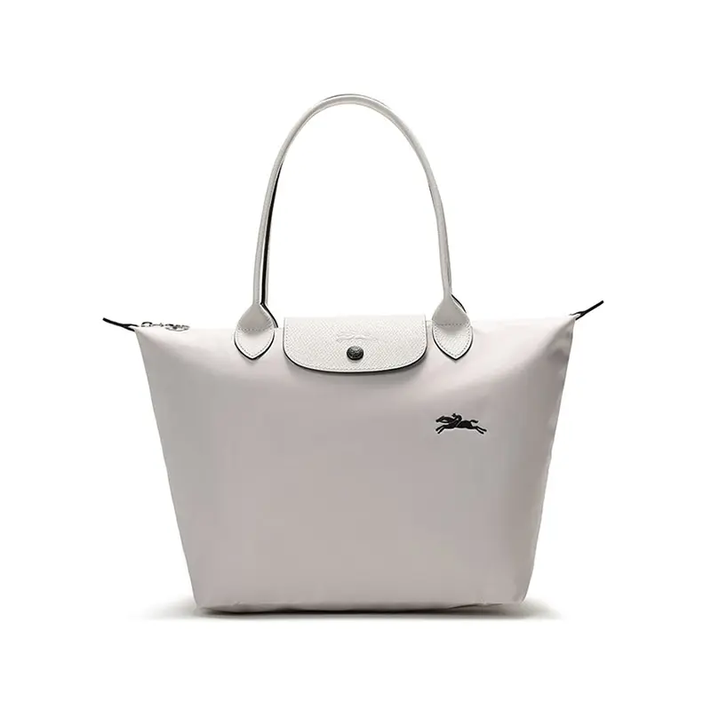 Longchamp Le Pliage Club 28 Solid-Color Large-Capacity Canvas Tote Bag for Women – Pink and White