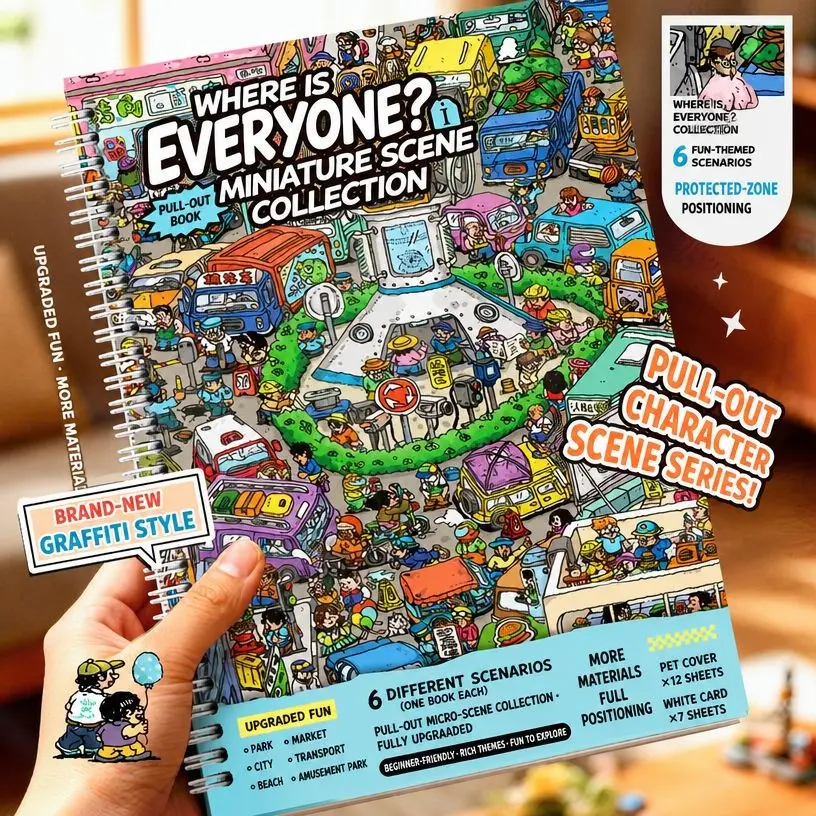 Sticker Book, 3D Miniature Scene Stickers, Stress Relief and Sleep Aid, Version 1.0, Handmade DIY Material, Pressure Relief