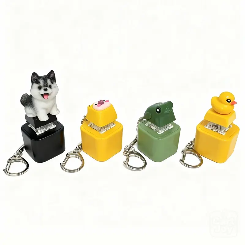 Quacking Duck Keyboard Keychain Button Pinch Music Pendant Funny Fidget Toy for Relaxation