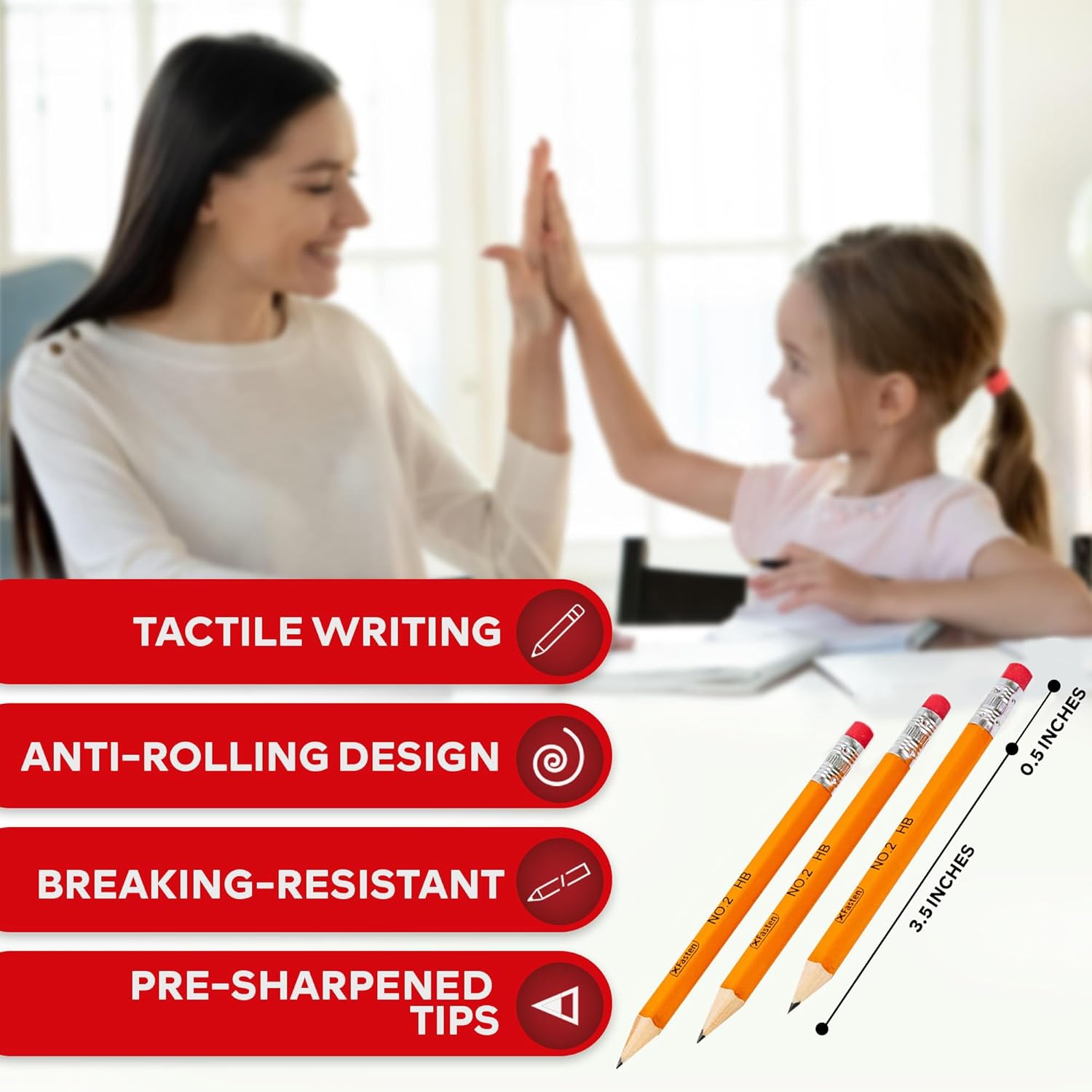 Golf Pencils with Erasers Bulk, 200-Pack 3.5" #2 HB Pre-Sharpened Easy-to-Grip Half Mini Golf Pencils for , Adults, and School Supplies - Hexagonal, Smooth Writing, and Non-Smudging