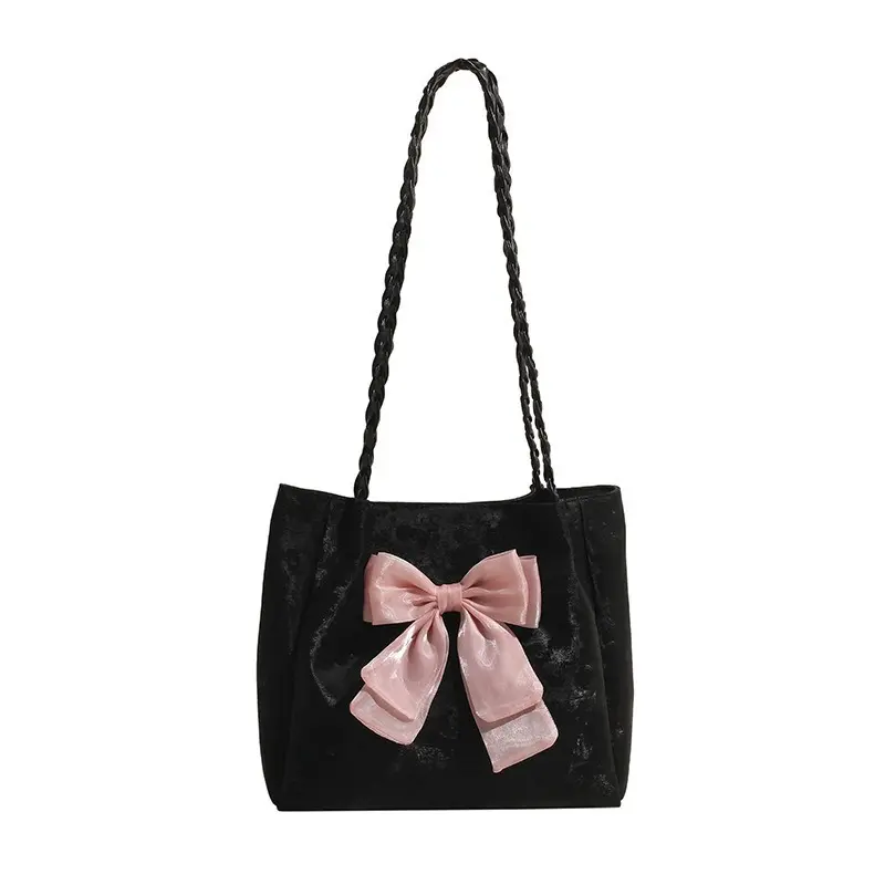 Women’s Tote Bag Viral Fashion Accessory Unique Bow Color Block Design Handbag Versatile Casual Shoulder Bag Fashionable Daily Carry Purse Lightweight Spacious Hand Bag For Shopping Work Commute Weekend Casual Outfits