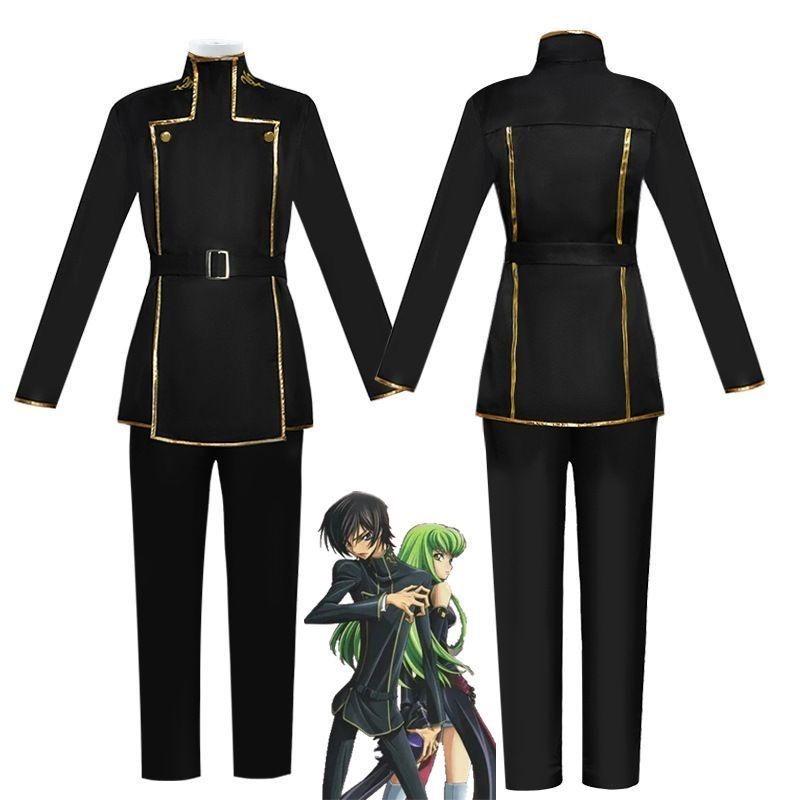 Anime Lelouch Vi Britannia Cosplay Costume Black School Uniform Top Pants Full Set for Men Role Play Outfit Theme Party