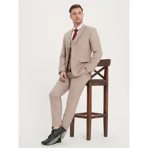 V‑Neck 4‑Piece Boutique Gentleman Suit | Tailored‑Fit Set with Exclusive Gold Tie, Wrinkle‑Resistant Premium Fabric for Business, Cocktail Parties & Private Events| all-season formal wear