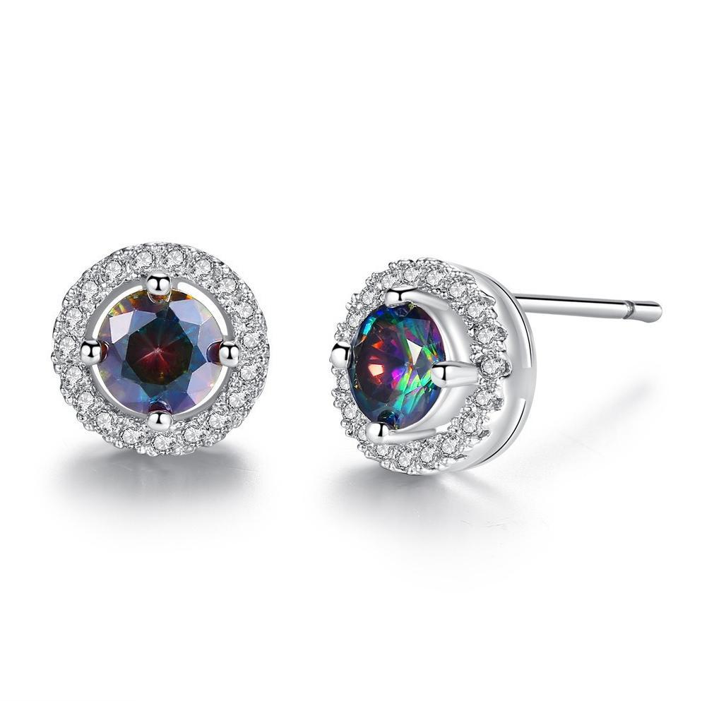 0.3-1ct Round Cut Brilliant Stud Earrings, Zirconia Unisex Fashion Jewelry