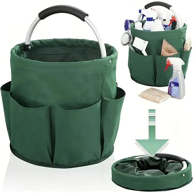 Multi-Use Collapsible Storage Basket| Portable Picnic & Garden Tote| Foldable Travel Organizer with Handle| Heavy-Duty Oxford Cloth