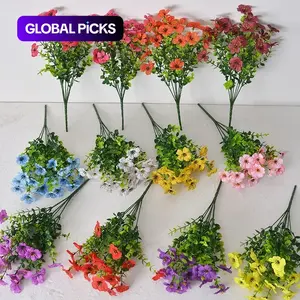 Artificial Flower ( 12/24pcs/set ) ，Mixed Color UV Resistant Fake Flower, Decorative Faux Flower Plant for Home & Garden & Yard，Outdoor Flowers,home decor（without Pot）