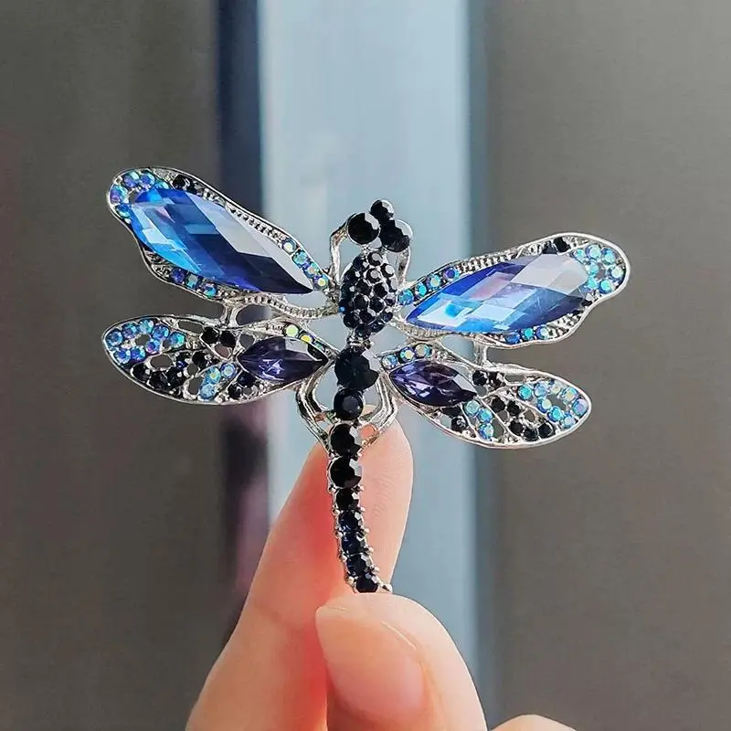 Fashion Sparkling Rhinestone Brooch Butterfly Insect Pin for Coat Jacket Dress Women Accessories