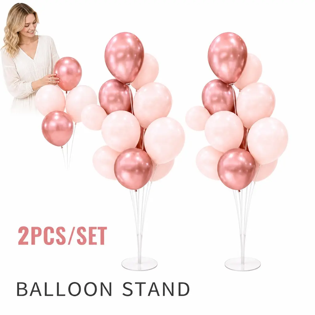 Party Balloons, Balloon Set with Base, 2 Sets, 70cm Durable Vinyl Balloon Stand, Wedding, Birthday, Halloween, Christmas Decorations