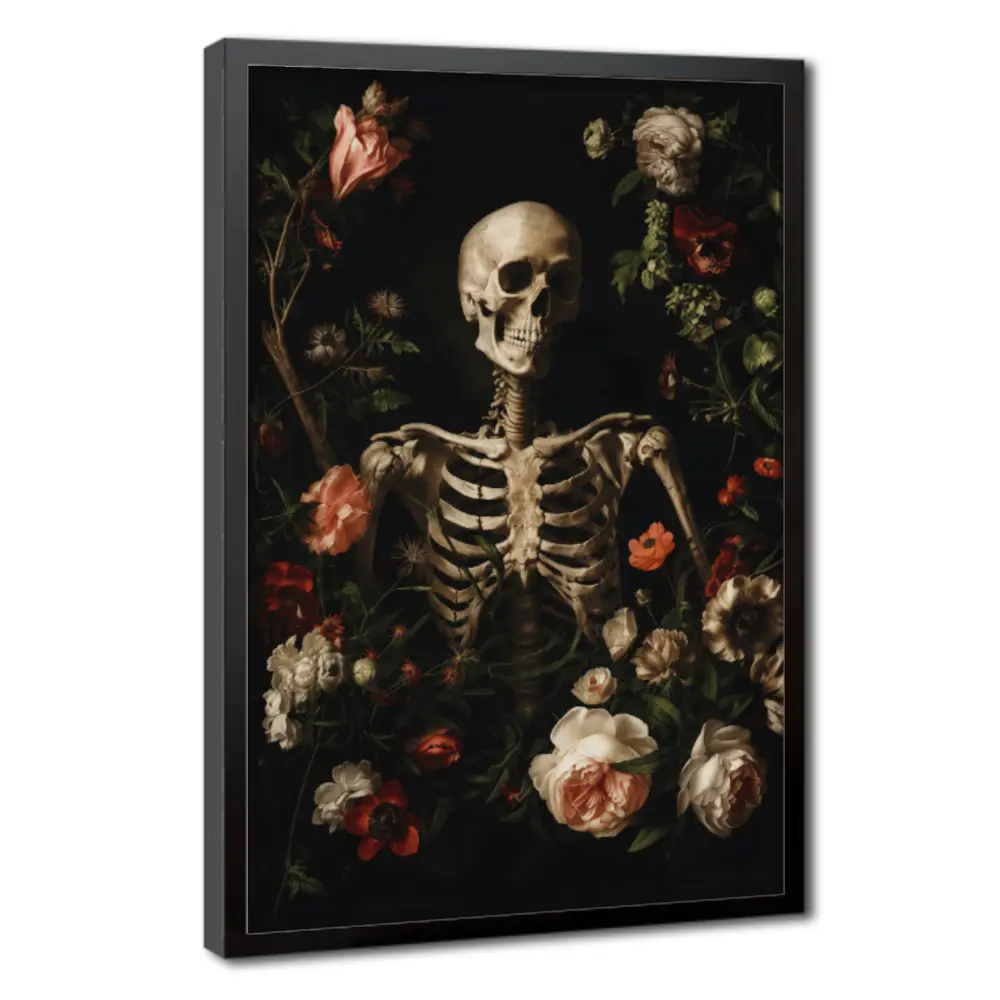 Halloween Skeleton Wall Art Decor, Modern Canvas Print, Perfect for Living Room Bedroom Bathroom, Holiday Party Decoration, Halloween Wall Decor, Spooky Wall Art, Gothic Decor, Skeleton Poster, Horror Theme Art, Dark Home Decor, Aesthetic Wall Art