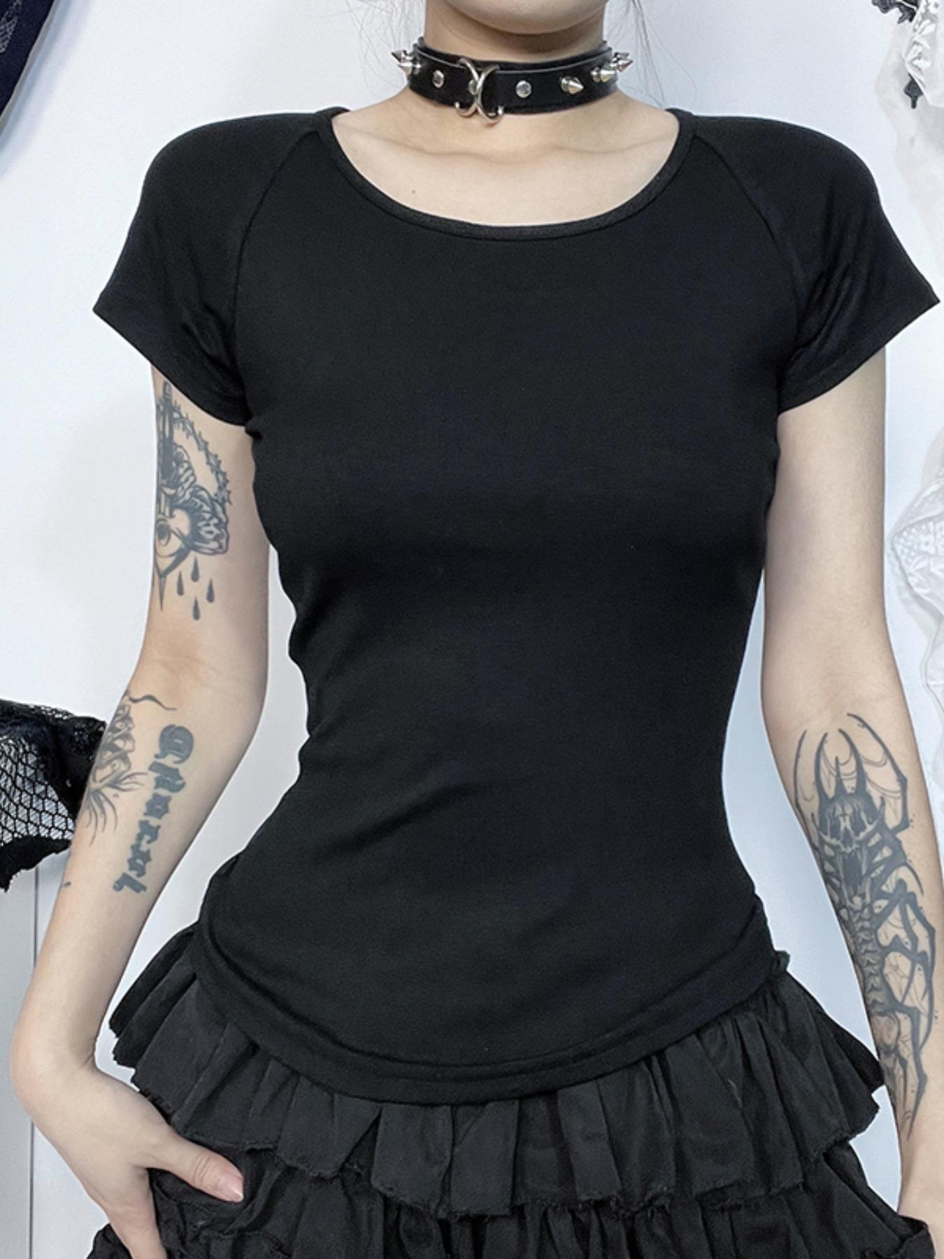 Women's Angel Print Sheer Round Neck Tee, Fashion Casual Crew Neck Short Sleeve T-shirt for Daily Holiday Vacation Outdoor Wear, Ladies Clothes for All Seasons,  Clothes for Women, Top, Womenswear