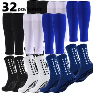 16 Pairs Unisex Professional Football Socks Lightweight Breathable Non Slip, Spandex Moisture Wicking for Training Matches Summer Wear, Soft Stretchy Durable Reinforced Toe Heel, Elastic Cushioned Giant Pack Gift for Players.