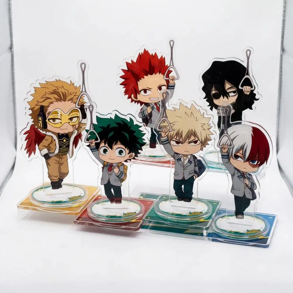 My Hero Academia Bus Version Bakugo 10cm Acrylic Stand Figures keyring Anime Collectible Merchandise Desktop Decoration Fan Gift
