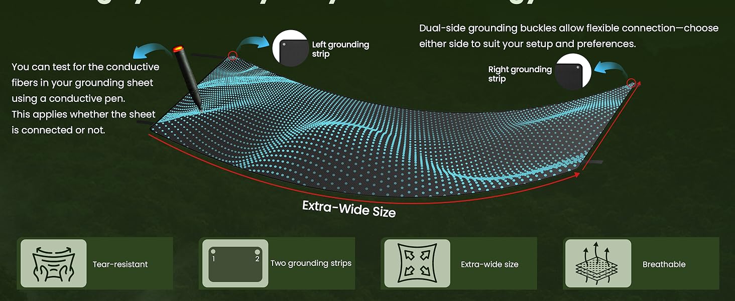 Grounding Mat for Bed King Size -PU Pad for Improving Sleep – Luxury Ground Mats Breathable, Anti-Slip for Improve, Muscle Pain & Stress Relief