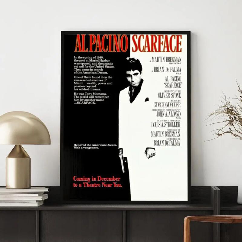 Movie S-Scarface Poster Versatile Waterproof Wall Decor Self Adhesive Perfect for Any Room & Ideal Gift Themed movie poster film memorabilia poster Movie related poster home decor wall art modern poster