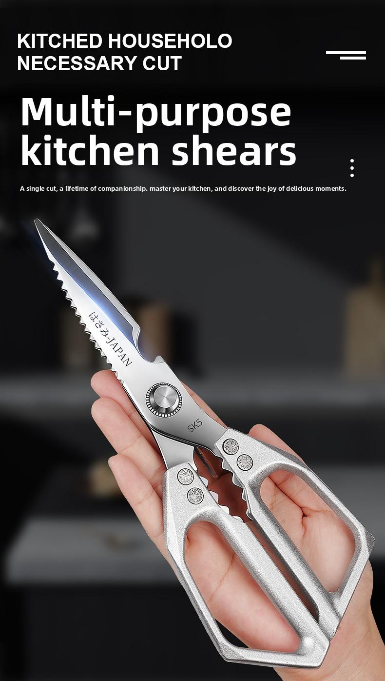 High-quality scissors Kitchen Scissors All Purpose - Stainless Steel Kitchen Shears, Sharp Silver Meat Scissors, Dishwasher Safe, Heavy Duty Poultry Shears, Japanese Cooking Scissors for Food, Chicken Bones, and Turkey – Perfect Father's Day Gift!