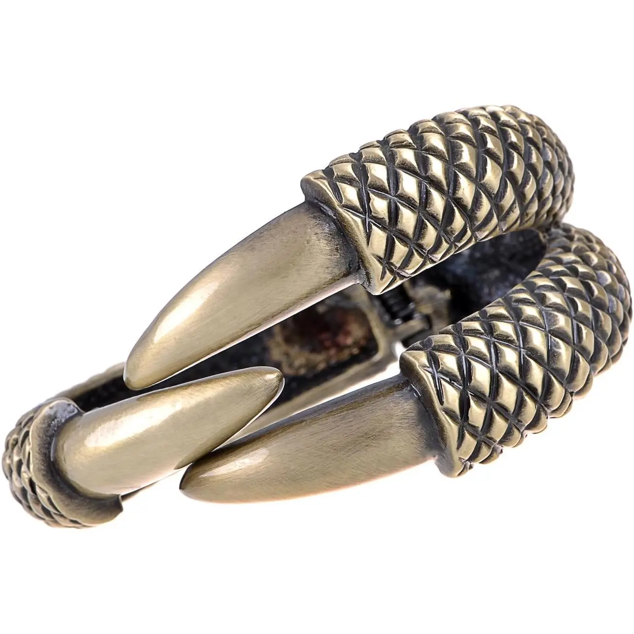 Womens Bronze Tone Jurassic Dinosaur Reptile Dragon Claw Talon Cuff Bangle Bracelet