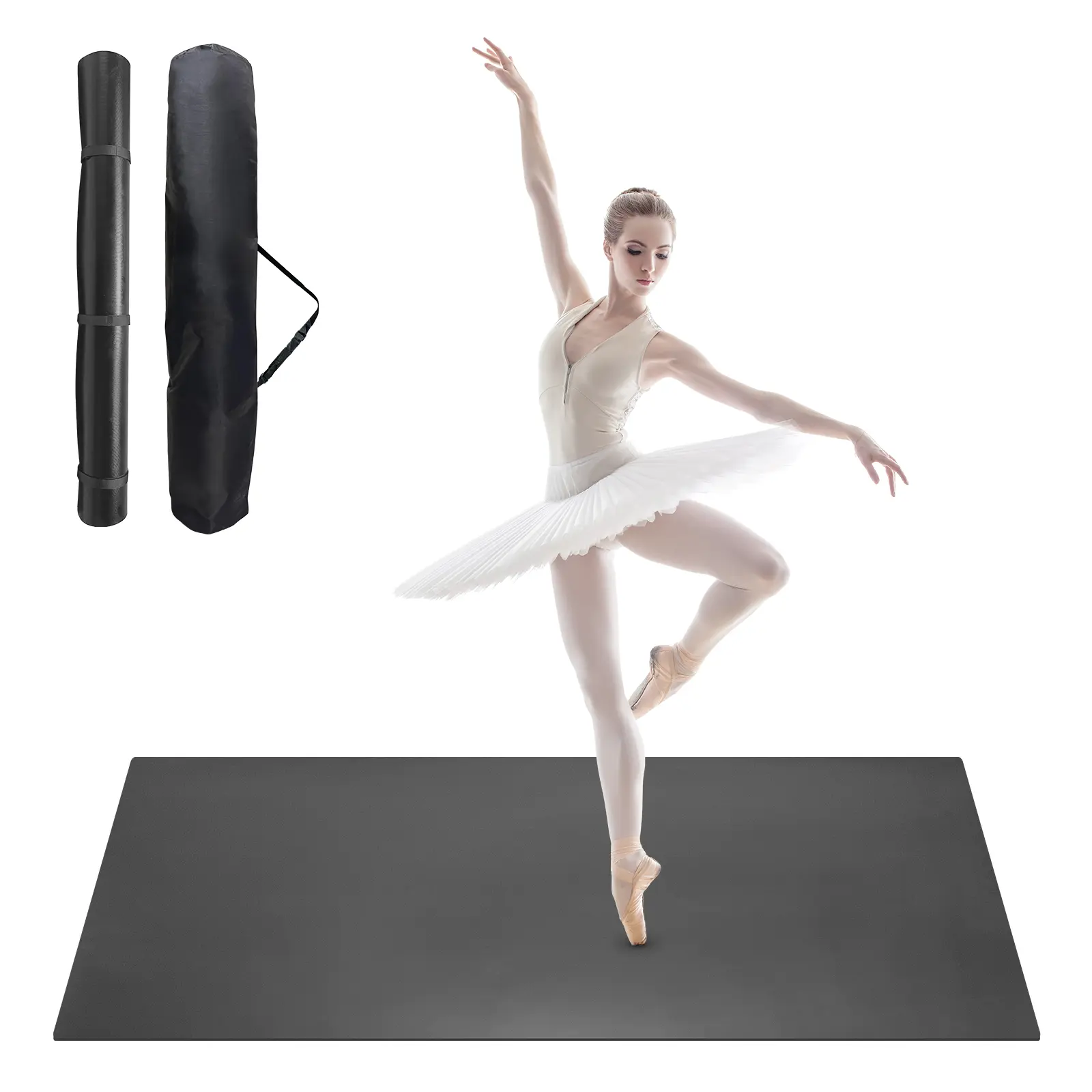 6×4 Ft Non‑Slip Marley Surface Dance Floor Mat, Durable Portable PVC Material, Easy to Fold Up for Storage, Perfect for Ballet, Jazz and Home‑Gym Workouts