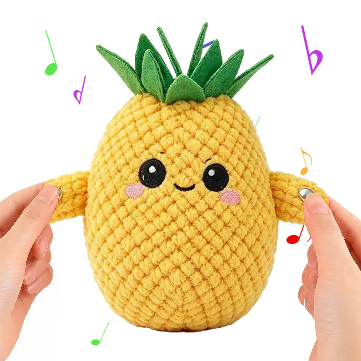 Fruit Theme Interactive Music Plush Toy Set - Banana, Strawberry, Carrot PP Cotton Electric Plush with Motion Sensor, Beat Sounds, Drums, Multiplayer Game Toy for Kids, Requires 2x AA Batteries (Not Included), Holiday & Birthday Gift, Adults