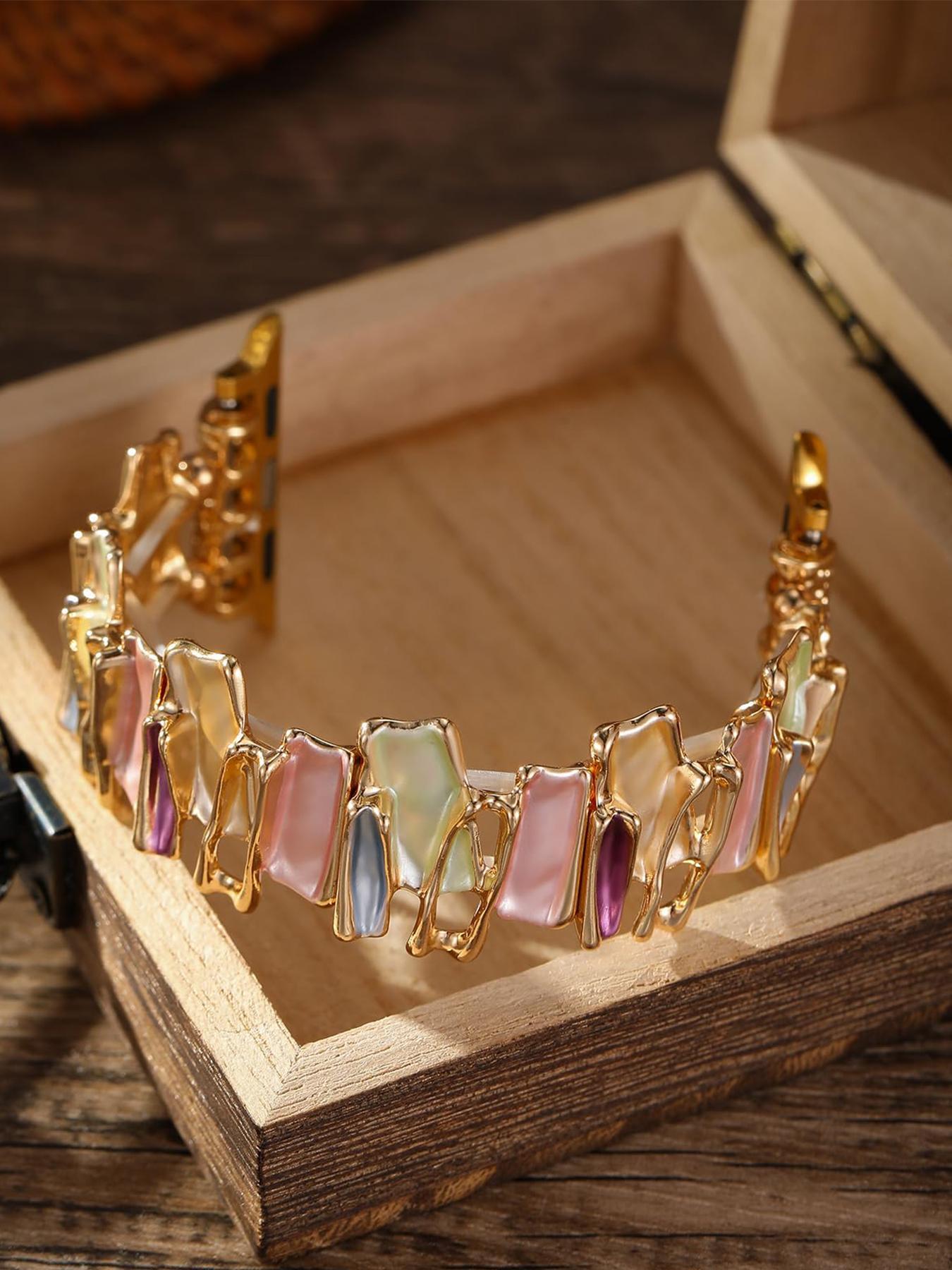 Boho Style Multicolor Beaded Watch Band, Rhinestone Decor Elastic Watch Straps for Women, Fashionable Watch Accessories for Iwatch Series 9 8 7 6 5 4 3 2 1 Se, Smart Watch Accessories