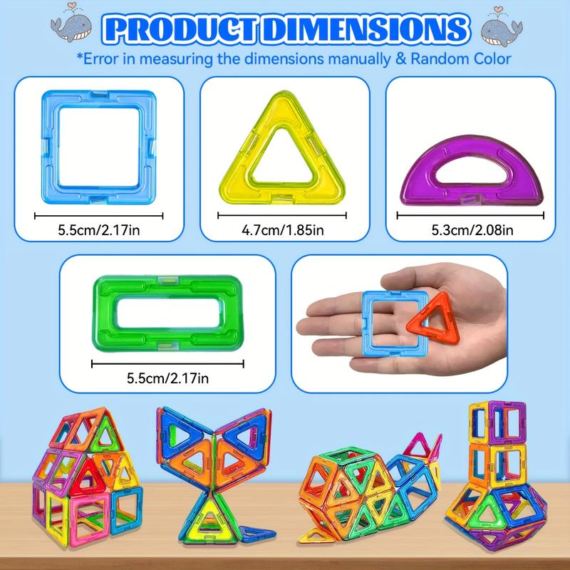 Children Magnetic Building Blocks Set, Magnetic Construction Set, Stem Education Toy, Colorful Magnetic Bricks, Perfect Birthday Gift, Halloween Christmas Holiday Present