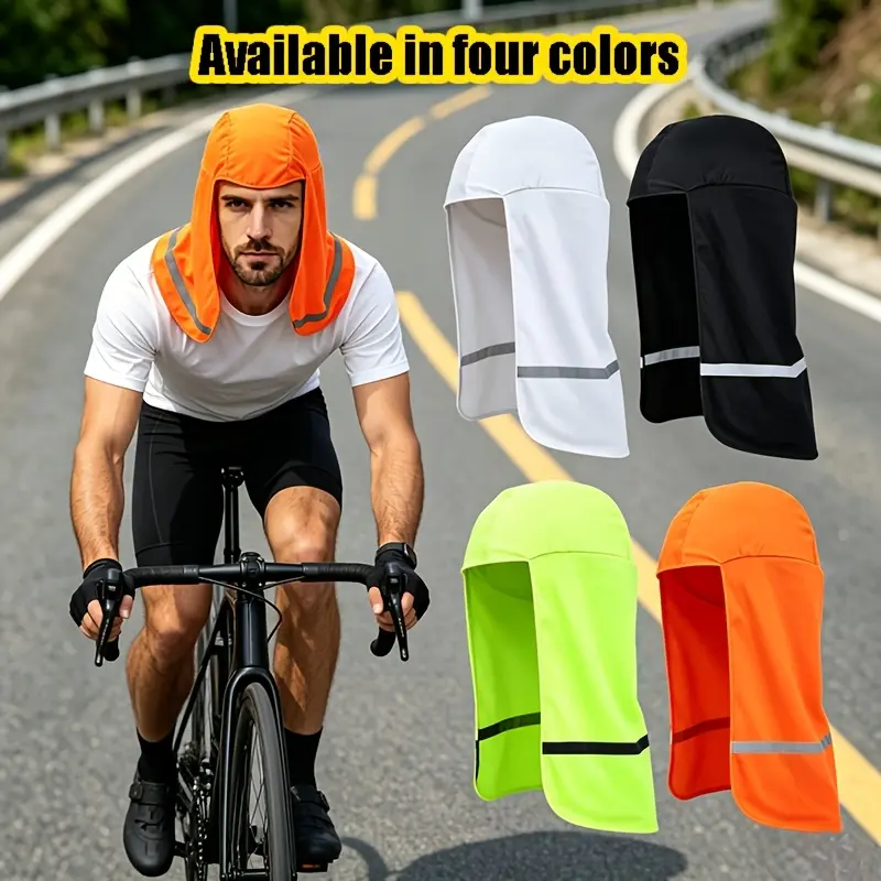 Quick-drying sun protection cap, unisex reflective running cap, lightweight fishing cap (with breathable neck protector), moisture-wicking outdoor cap (perfect for cycling and hiking)