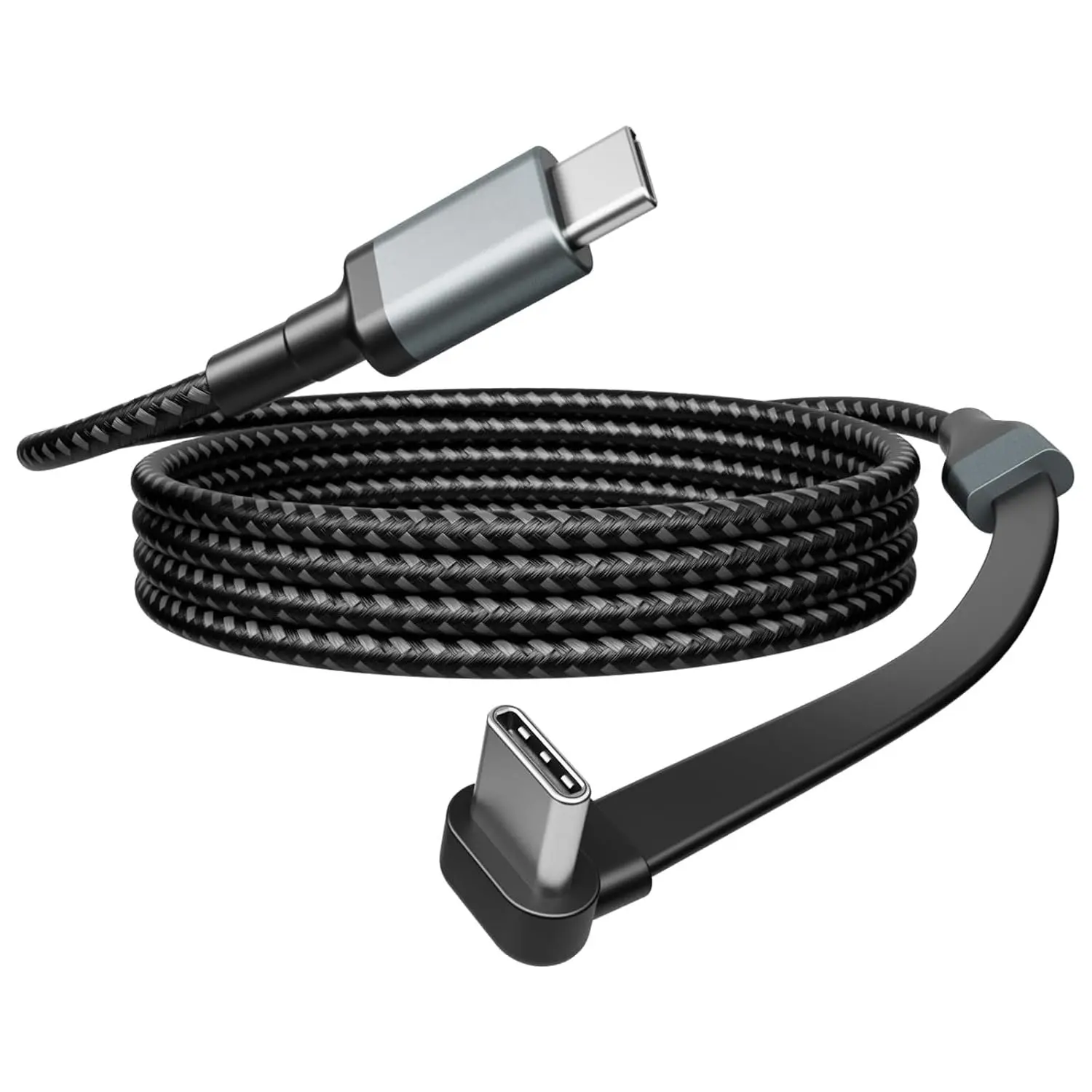 USB C  3.3ft, 60W Type C Charger  , Nylon Braided Right Angle USB C , 90  C Cord Charger for  17/16/15 Pro Max,MacBook, iPad, , Steam Deck,