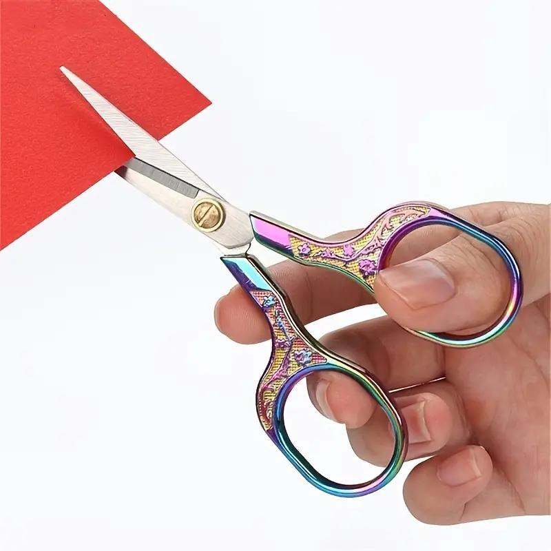Vintage Flower Pattern Stainless Steel Scissors, Multipurpose Household Scissors, Multi-functional Scissors for Cutting Paper, Sewing, Crafting, Cutting Supplies