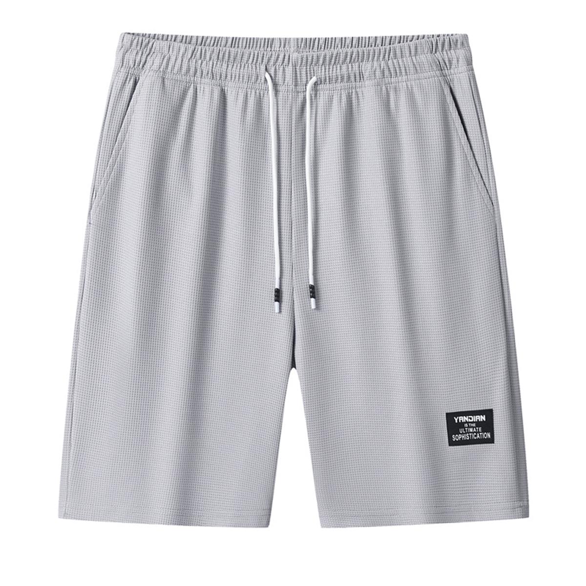 Men's Performance Workout Sweat Shorts, Soft Breathable Cotton Blend Athletic Shorts with Zipper Pockets, Drawstring Elastic Waist Casual Gym Shorts for Running, Training, Basketball, Hiking, Outdoor Sports, Y2K Streetwear Style