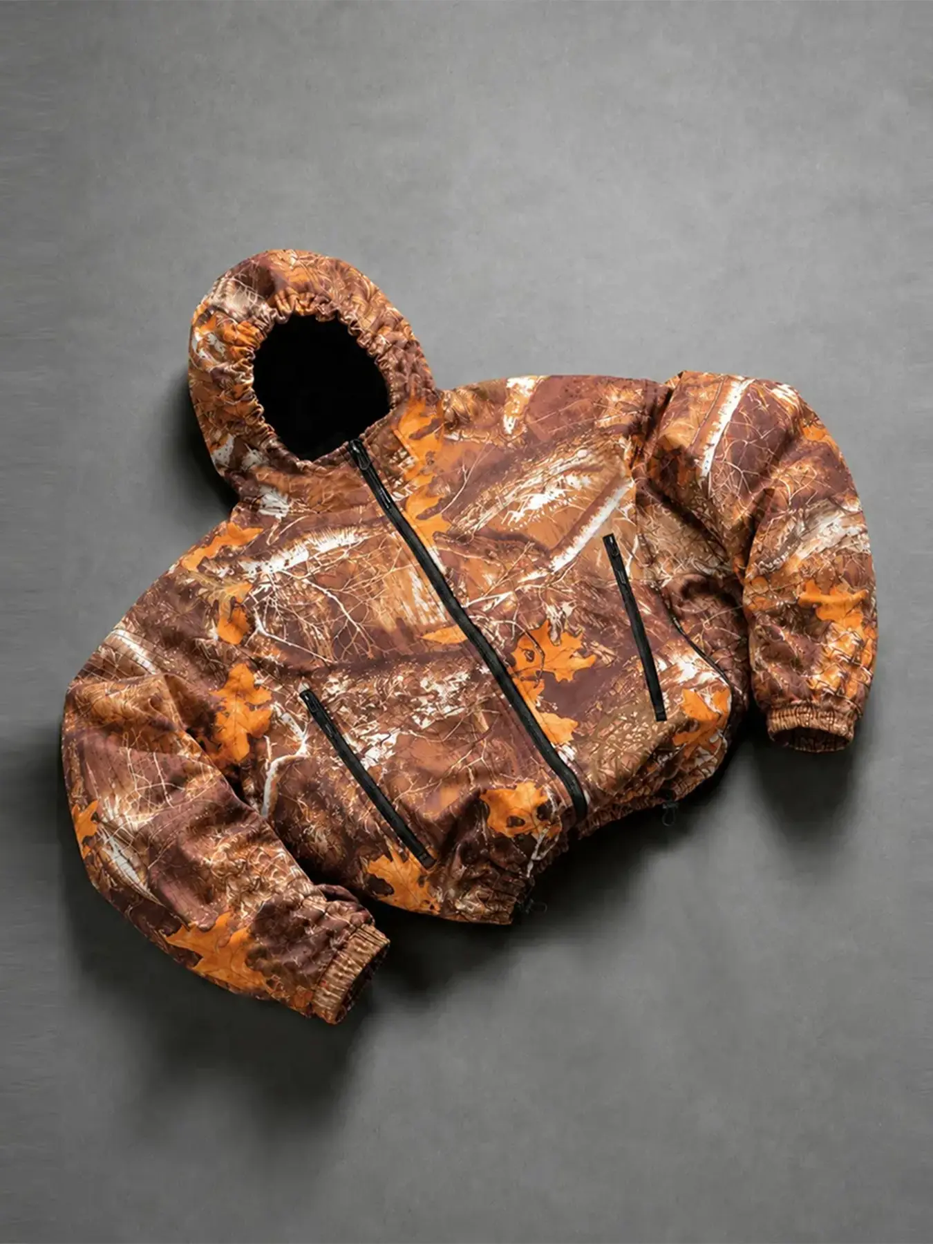 Men's Hiking Jacket, American Jungle Camo Print, Letter Print, Comfortable Design, Zip Side Pockets, Long Sleeve, XS-Xxl, Sports Hooded Jacket, Perfect Gift