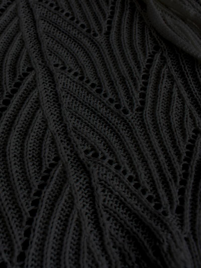 Women's Plain Hollow Out Drawstring Waist Knit Shorts, Casual Relaxed Shorts, Boho Scallop Trim Cover Up Shorts for Beach Holiday Vacation, Ladies Summer Bottoms