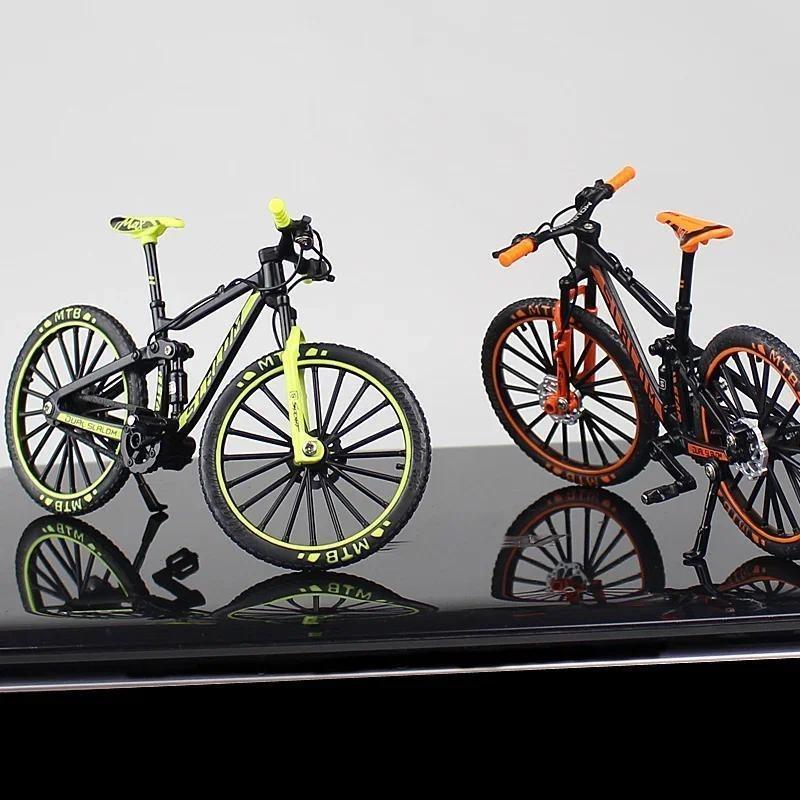 1:10 Mini Alloy Bicycle Model Diecast Metal Finger Racing Mountain Bike Folded Cycling Ornaments Collection Toys For Children