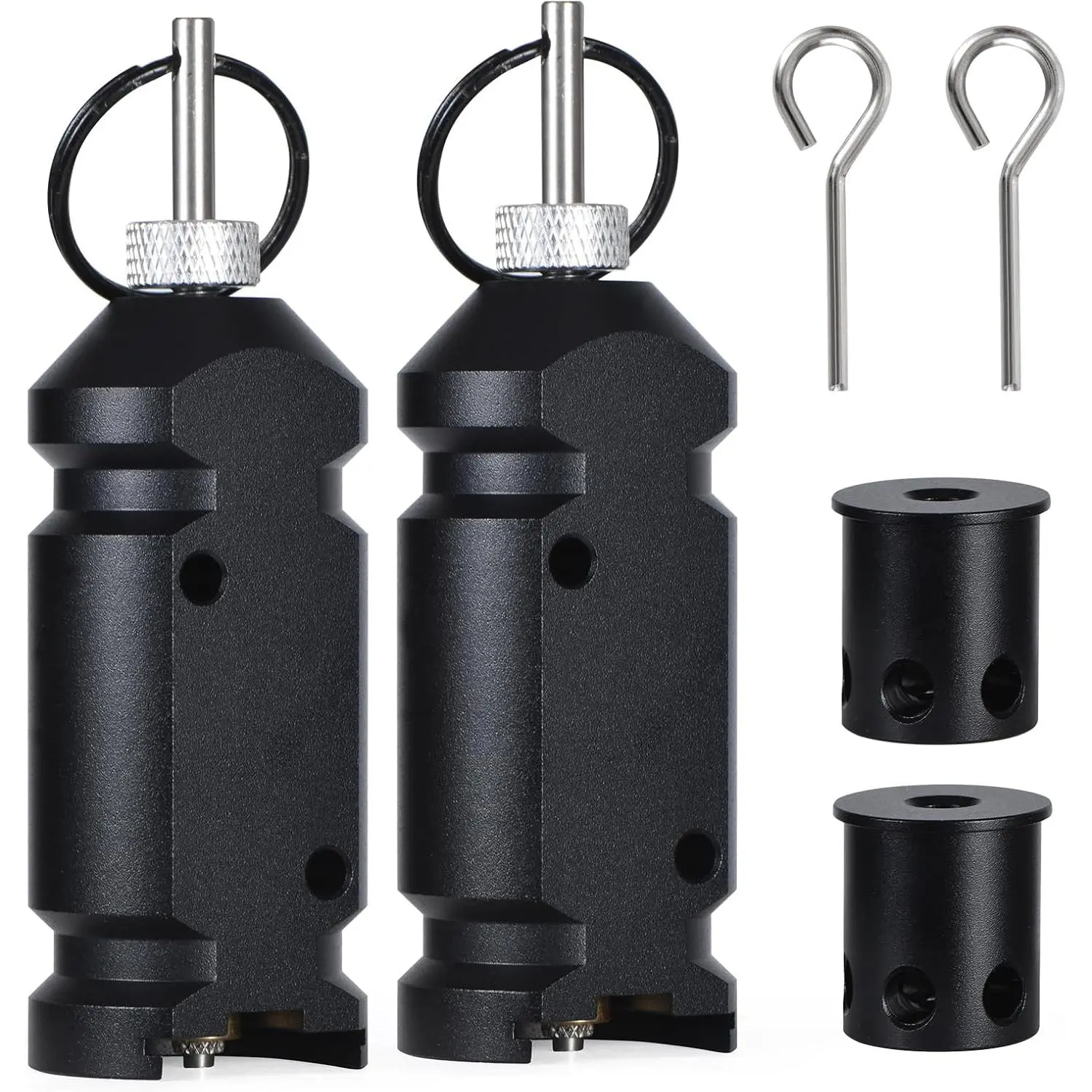Updated Perimeter Trip Alarm 2-Pack (Black) - Camping Trip Wire Device with 22.Adapter, Early Warning Outdoor Safe Security System for Camp Property Safety & Bear Deterrent