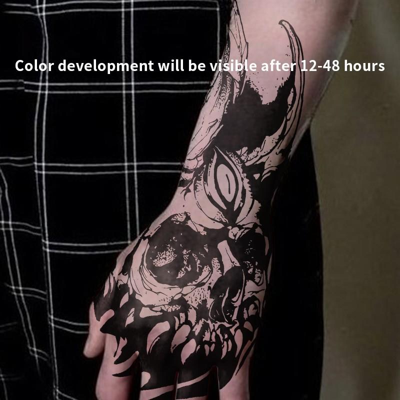 1pcs Dark Thorn Cross Angel Herbal Juice Tattoo Sticker Gothic Sexy Hot Girl Temporary Tattoo on Chest Waterproof Durable Fake Tattoo for Men and Women Halloween Party Gift Y2K