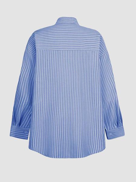 Women's Striped Long Sleeve Shirt, Fashionable Comfortable Design, Perfect for Daily Wear, Stylish Ladies' Top for Casual